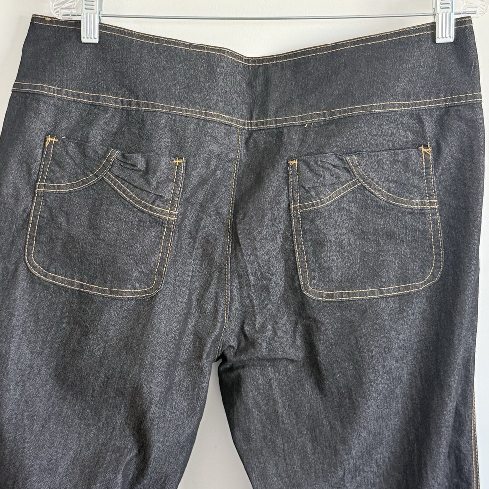 Bisou Bisou Michele Bohbot Wide Leg Jeans Woman 16 Black Jeans Poet Clean Girl - Picture 3 of 10